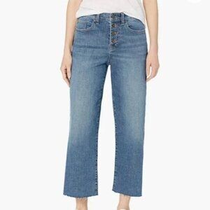 Daily Ritual ~ Straight Leg Cropped Jeans raw hem